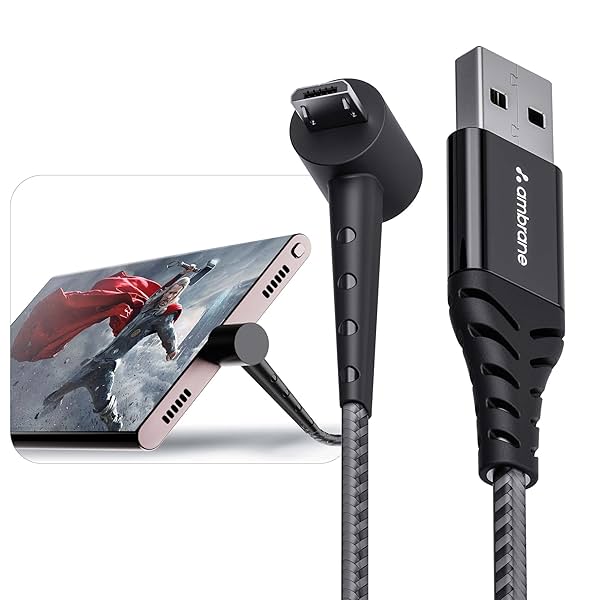 Image of Ambrane Micro USB Standing Cable, 3A Fast Charging