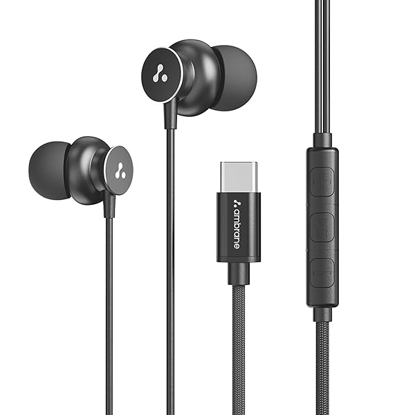 Image of Ambrane Type C Wired in Ear Earphones with in-Line Mic for Clear Calling