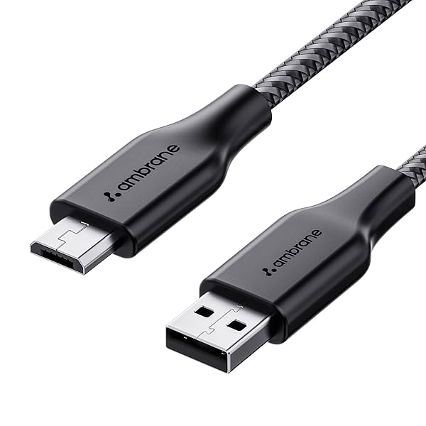 Image of Ambrane Unbreakable 60W / 3A Fast Charging 1.5m Braided Micro USB Cable 