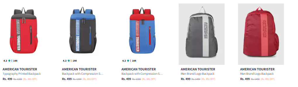 Image of American Tourister Backpack Starting At ₹499.