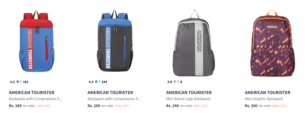 Image of American Tourister Backpacks starting at ₹289 upto 79% off