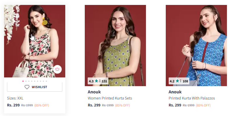 Image of Anouk women's clothing starting at just ₹299