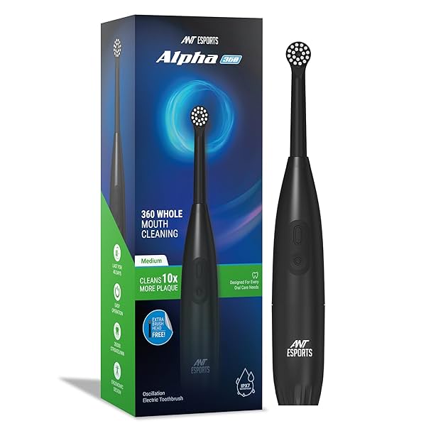 Image of Ant Esports Alpha 360 Oscillation Electric Toothbrush with 2 Brush Heads