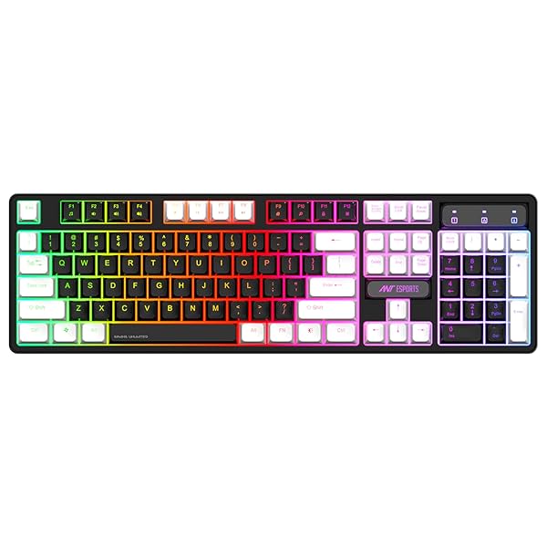 Image of Ant Esports MK1400 Pro Backlit Membrane Wired Gaming Keyboard with Mixed Colour Lighting