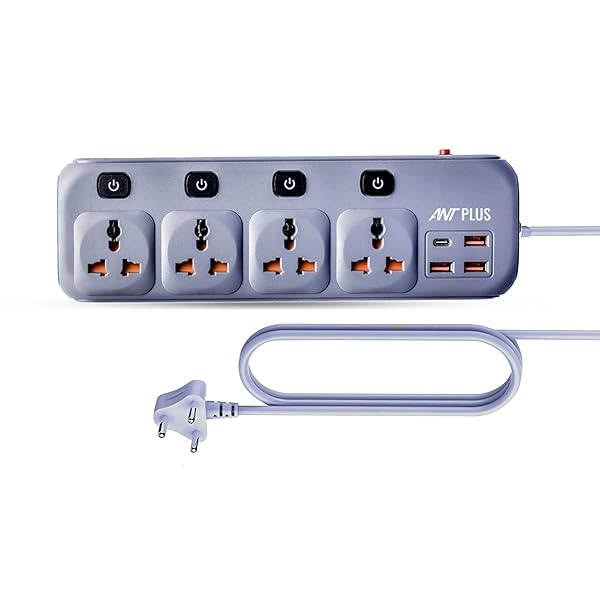 Image of Ant Plus Electric PS431 Power Strip 10ft 4AC 3USB 1Type C PD 2500W