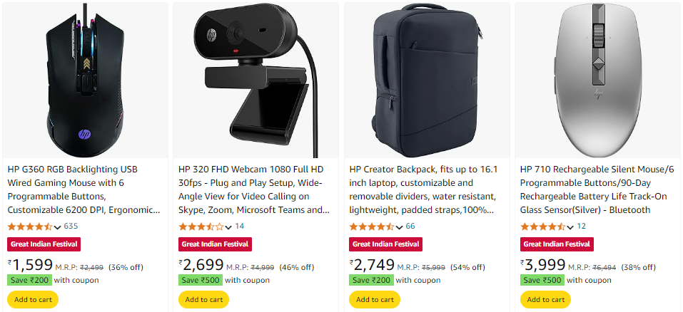 Image of Apply Up-to ₹500 Coupon On HP Products 
