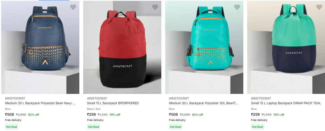 Image of Aristocrat Bags & Backpacks starting @ ₹259