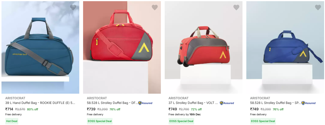 Image of Aristocrat Duffel Bags up to 80% Discount