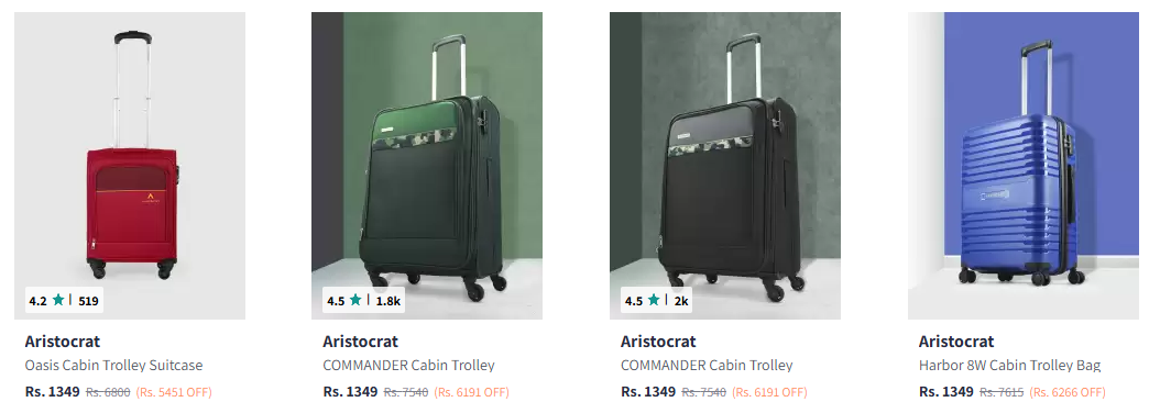 Image of Aristocrat Oasis Plus Cabin Trolley Suitcase Starting at ₹1349 