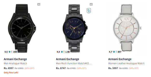 Image of Armani Exchange Brand Men's Watch @ Flat 50% Discount