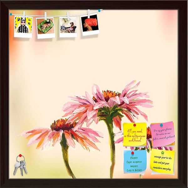 Image of ArtzFolio Artwork Echinacea Bulletin Board Notice Pin Board 16 x 16 inch (41 x 41 cms)