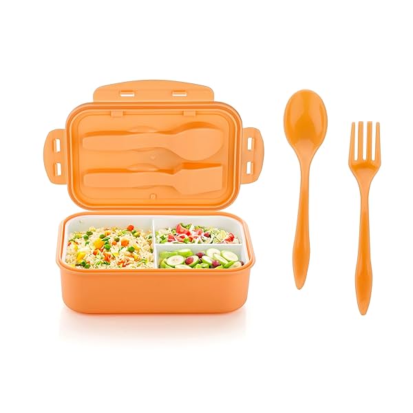 Image of Attro Carbon Lunch Box with 3 Compartment