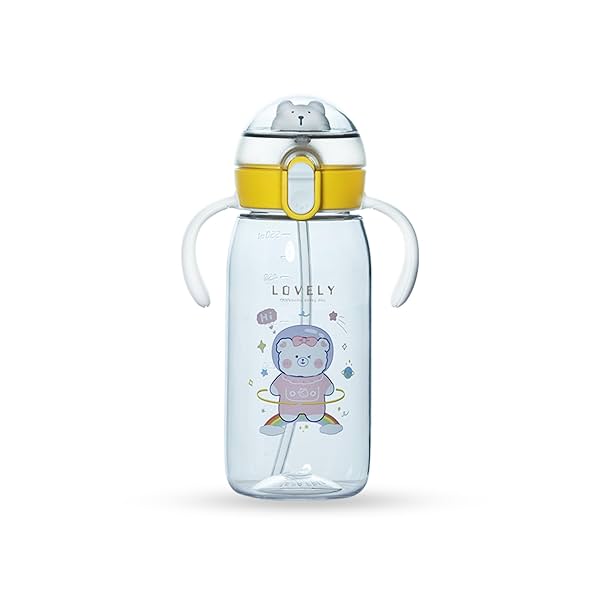 Image of Attro Teddu 550ml Cute and Convenient Cartoon Printed Kids Tritan Water Bottle