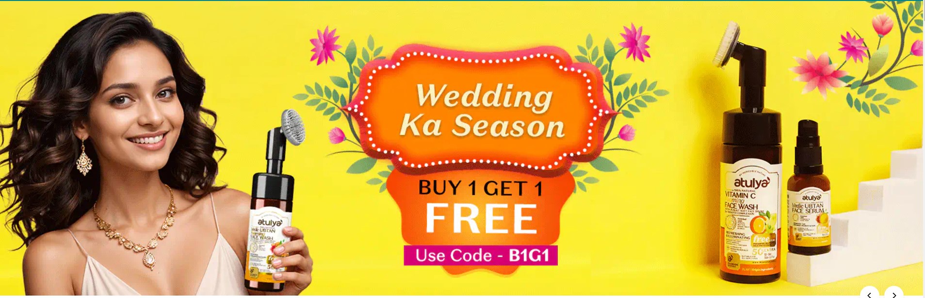 Image of Atulya Wedding Season Offer: Buy 1 Get 1 Free Beauty product by Using Code