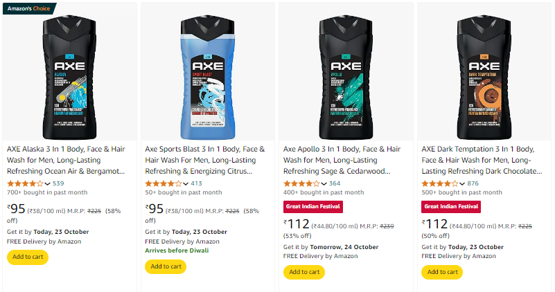 Image of Axe Beauty Products Starting At ₹95.