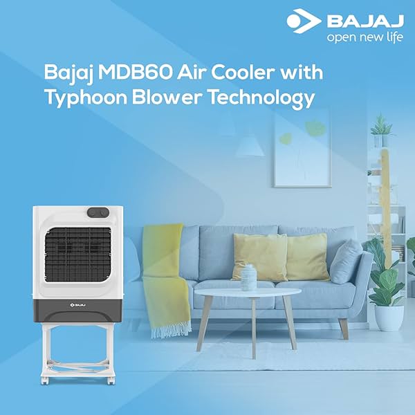 Image of BAJAJ MDB60 DESSERT AIR COOLER,60L, WITH TYPHOON BLOWER TECHNOLOGY