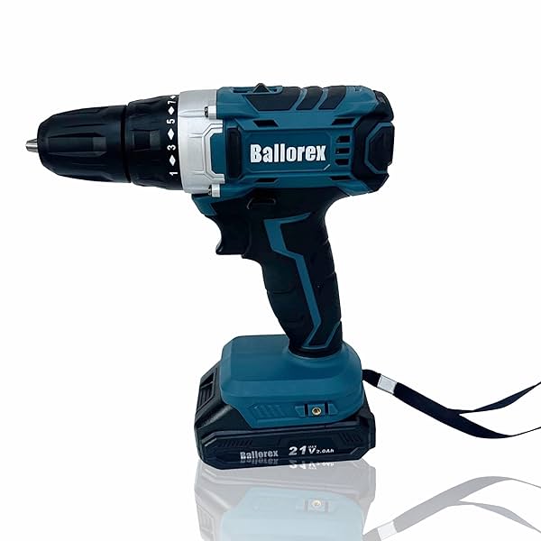 Image of BALLOREX KS-21VD Cordless Drill Machine/Driver with 2 Batteries Reversible Switch Multi-Torque Clutch