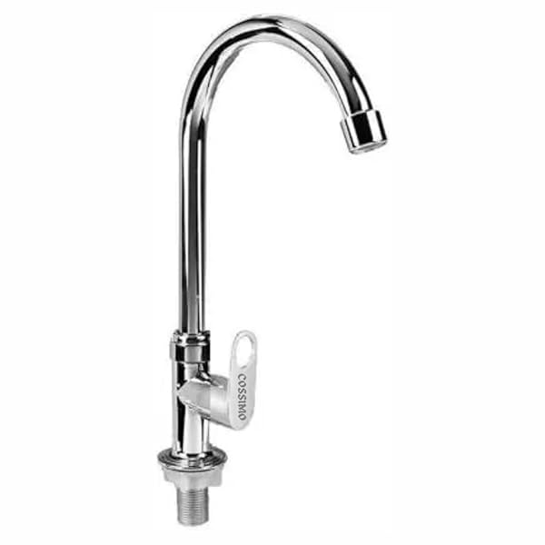 Image of BATHBLISS Max Stainless Steel Swan Neck Tap with Wall Flange for Washbasin - Pack of 1