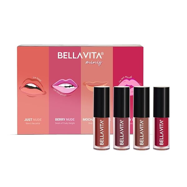 Image of BELLAVITA Mini Kiss Proof Liquid Lipstick Gift Set of 4 x 2ml 