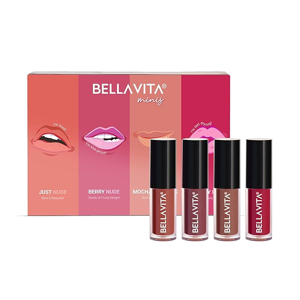 Image of BELLAVITA Mini Kiss Proof Liquid Lipsticks Set of 4