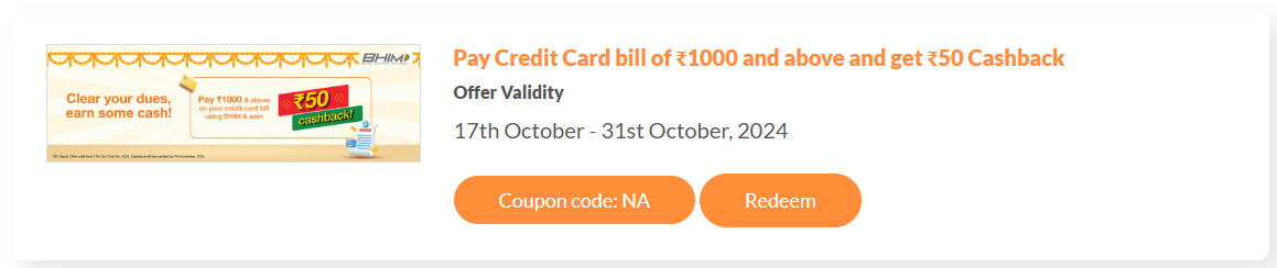 Image of BHIM UPI Offer: ₹50 Cashback 