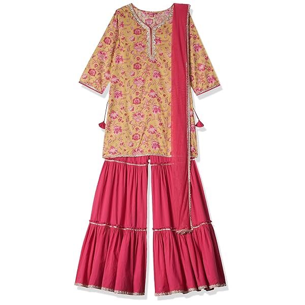 Image of BIBA Girls Lehenga Choli dupatta Cotton Readymade