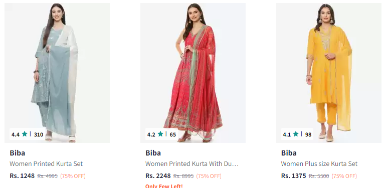 Image of BIBA Women’s Ethnic Wear Up to 75% Discount