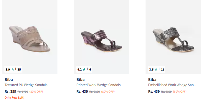 Image of BIBA Women's Wedge Heels Minimum 80% Discount