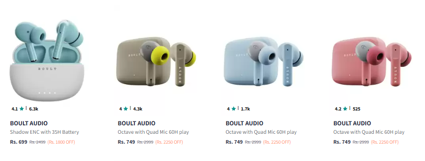 Image of BOULT AUDIO Bluetooth Earbuds Starting Price @₹699