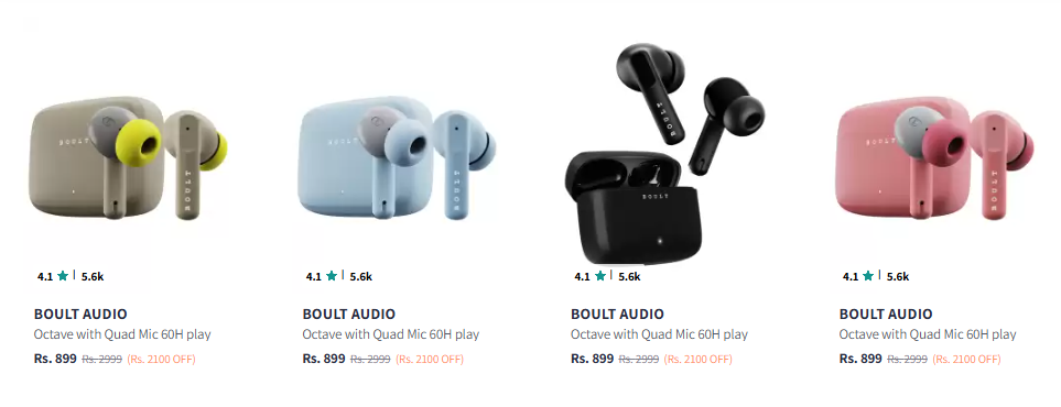 Image of BOULT AUDIO Earbuds Minimum 70% Discount