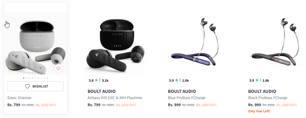 Image of BOULT AUDIO X45 With Quad Mic ENC 40H Playtime Bluetooth Starting Price @ ₹799