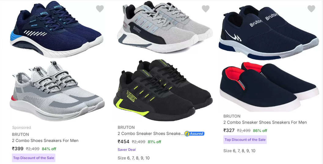 Image of BRUTON 2 Combo Sneaker Shoes For Men Starting From ₹327