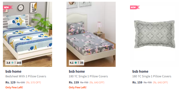 Image of BSB Home Aspire Bedsheet @ Start ₹129