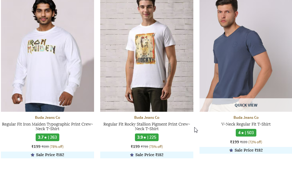 Image of BUDA JEANS CO Men Tshirt Starting @ ₹199