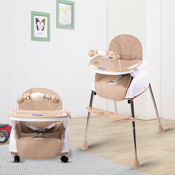 Image of BUMTUM Baby High Chair 4 in 1 Convertible Folding