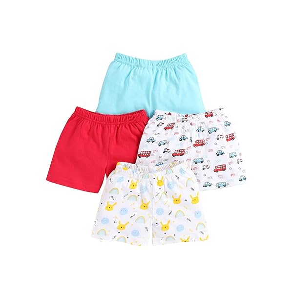 Image of BUMZEE Boys Printed Shorts Pack of 4