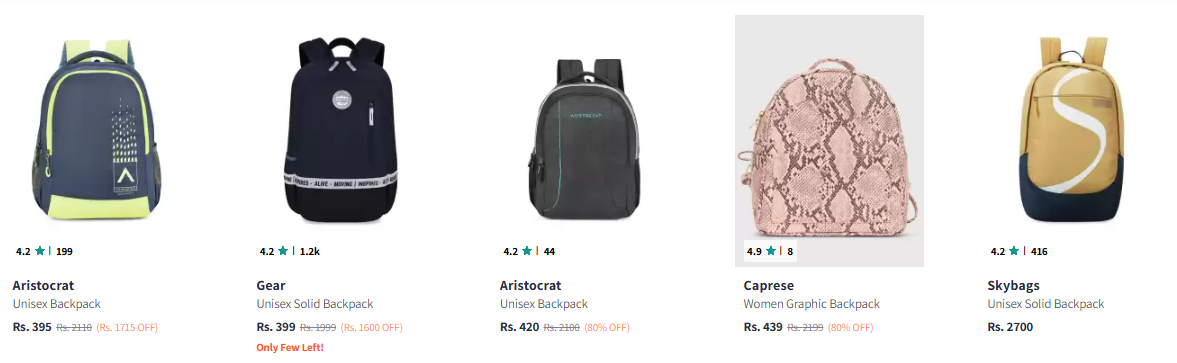 Image of Backpacks Starting at ₹395