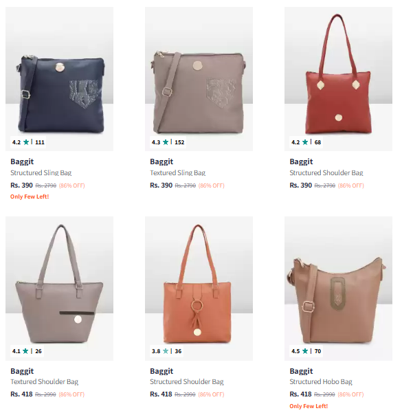 Image of Baggit Brand Women's Handbags And Bags @ Minimum 80% Discount