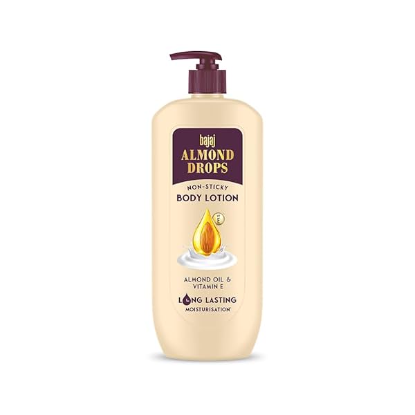 Image of Bajaj Almond Drops Non-Sticky Body Lotion | Long Lasting Moisturization |