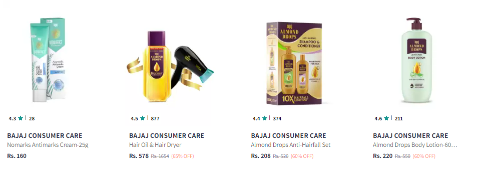 Image of Bajaj Beauty Product up to 65% Discount 