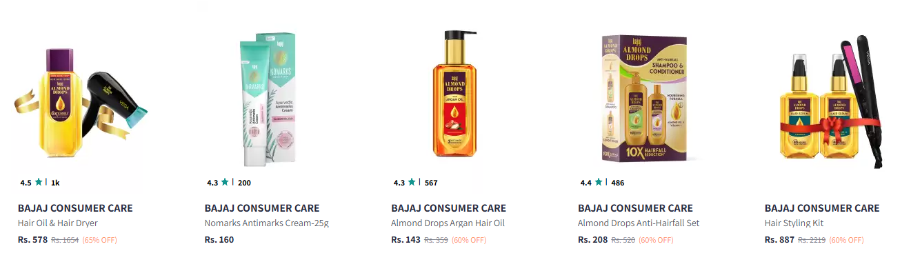 Image of Bajaj Consumer Care upto 65% Discount