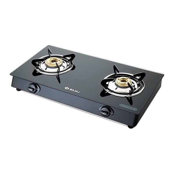 Image of Bajaj GP6, 2-Burner Stainless Steel & Glass Gas Stove