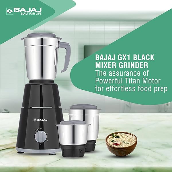 Image of Bajaj GX-1 Mixer Grinder 500 W|Superior Mixie For Kitchen