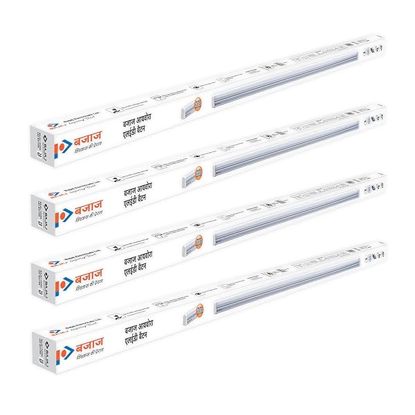 Image of Bajaj Ivora 20W Led Tubelight | 2000 Lm Led Tubelight | Round Led Batten (White, Pack Of 4) | 