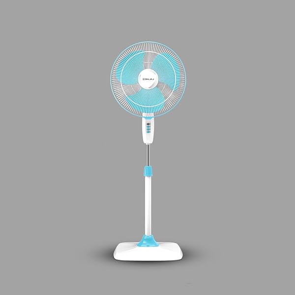 Image of Bajaj Rapido 400 mm Pedestal Fan, Pearl Blue, With Full Copper Motor and High Speed 