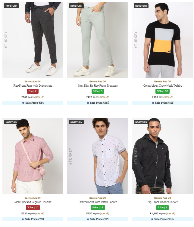 Image of Barrels And Oil Brand Men's Clothing @ Flat 80% Discount