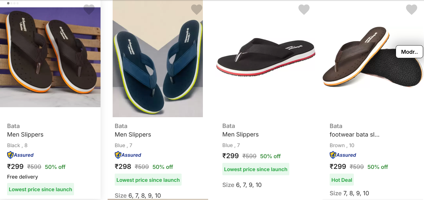 Image of Bata Men Slippers Starting Price @ ₹298