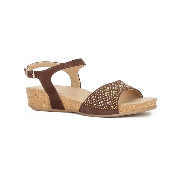 Image of Bata Women BROWNE SANDAL Heels, Brown