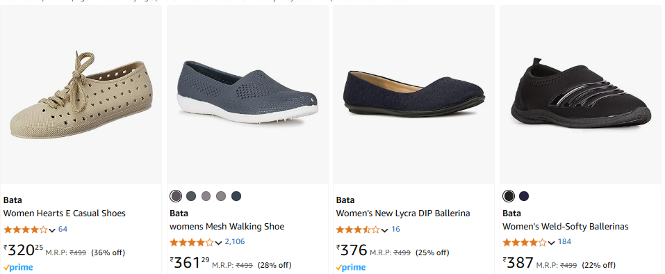 Image of Bata Women Casual Shoes Starting at ₹320 @ #Amazon