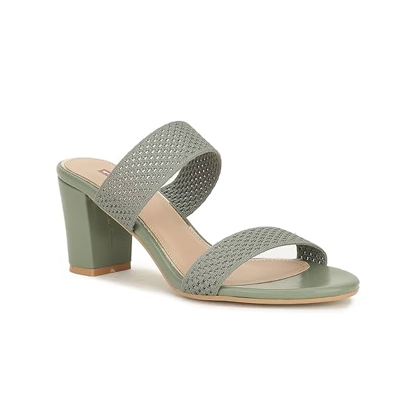 Image of Bata Women FAYE MULE Heels, Green, (6797421)